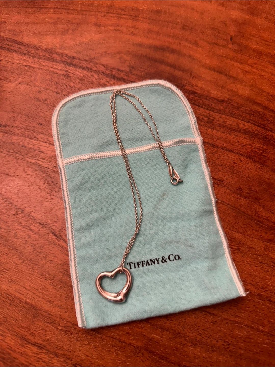 Tiffany & Co. Open Heart Pendant Necklace