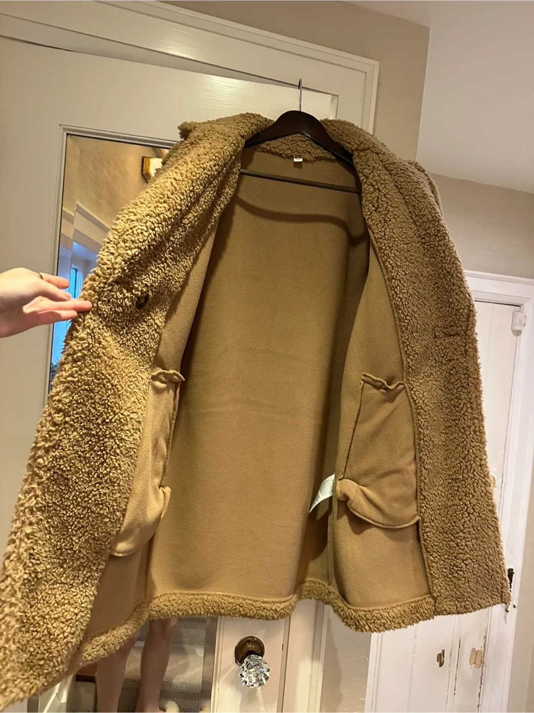 Uniqlo Pile-Lined Fleece Tailored teddy bear Coat XS image indicator(6)