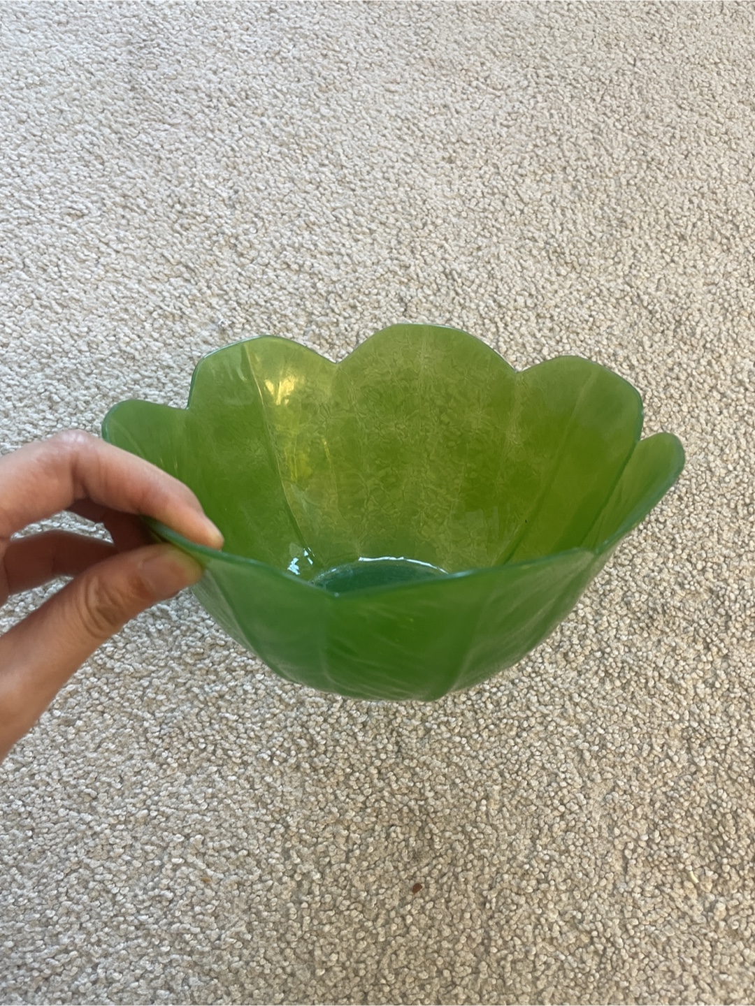 Green Flower Shaped Bowl
