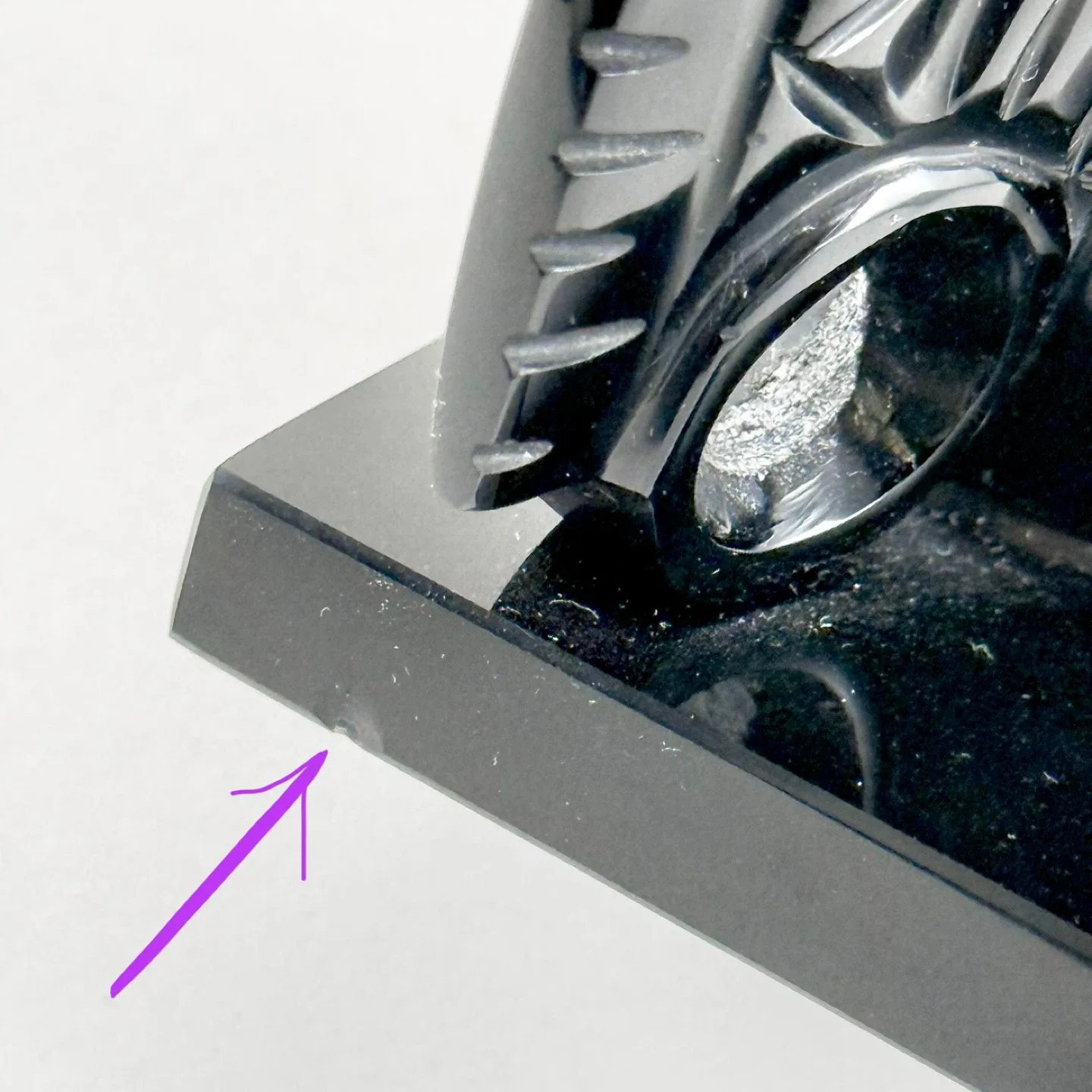 Small polished black obsidian Mayan caving image indicator(3)