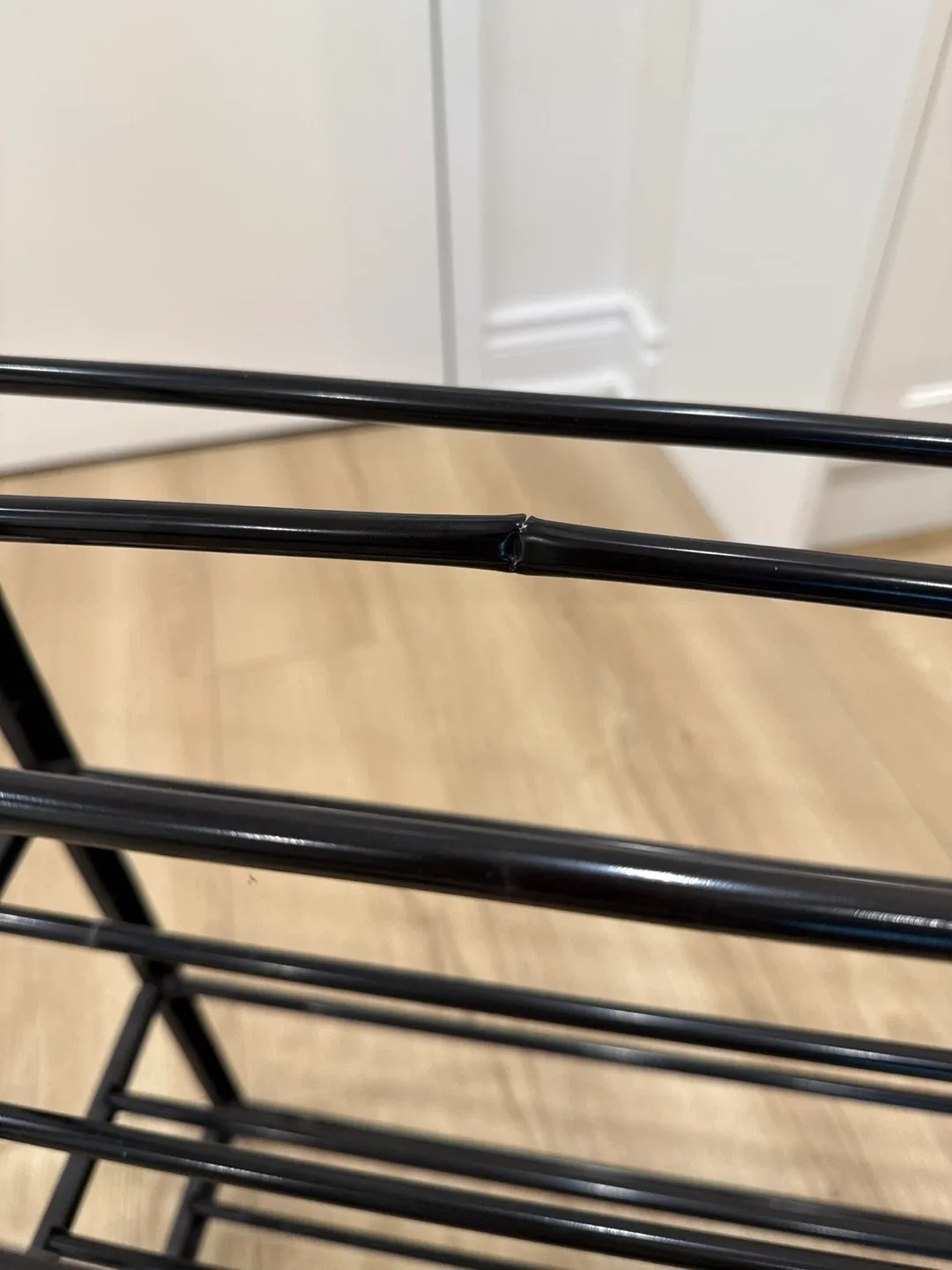 Black Metal 4-Tier Shoe Rack image indicator(3)