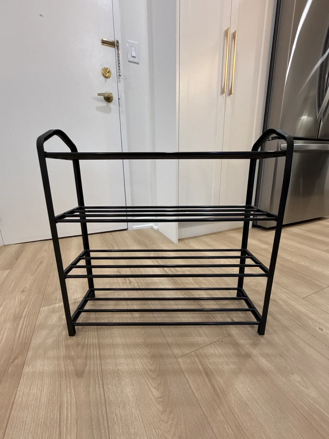 Black Metal 4-Tier Shoe Rack