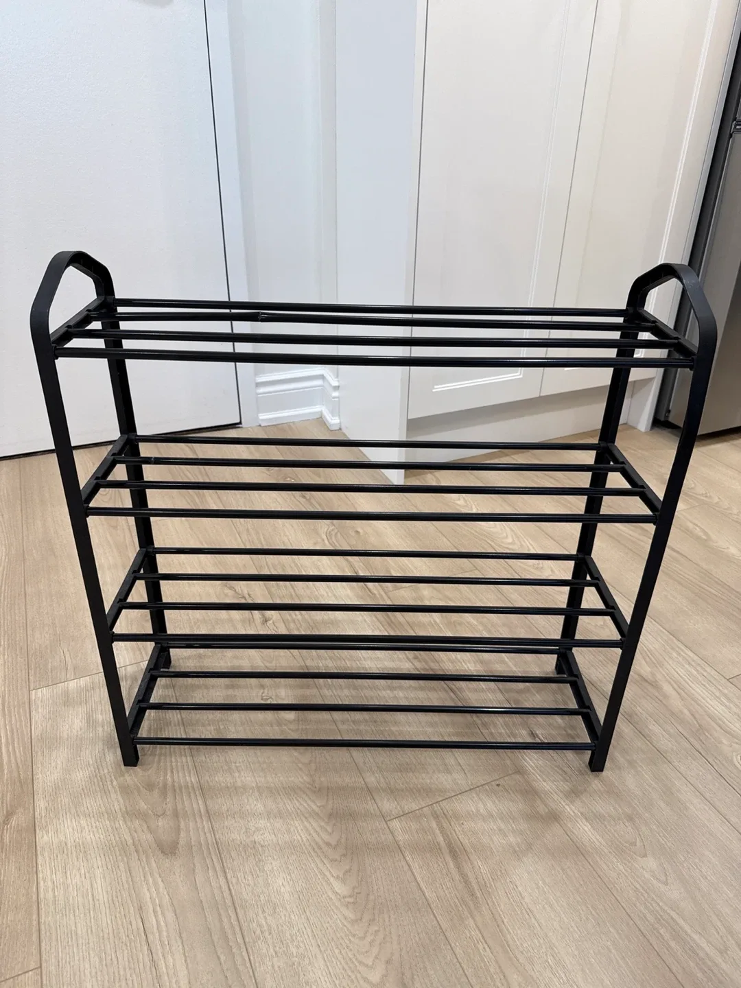 Black Metal 4-Tier Shoe Rack image indicator(2)