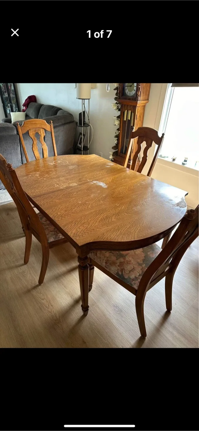 Wooden Dining Table with 6 chairs
