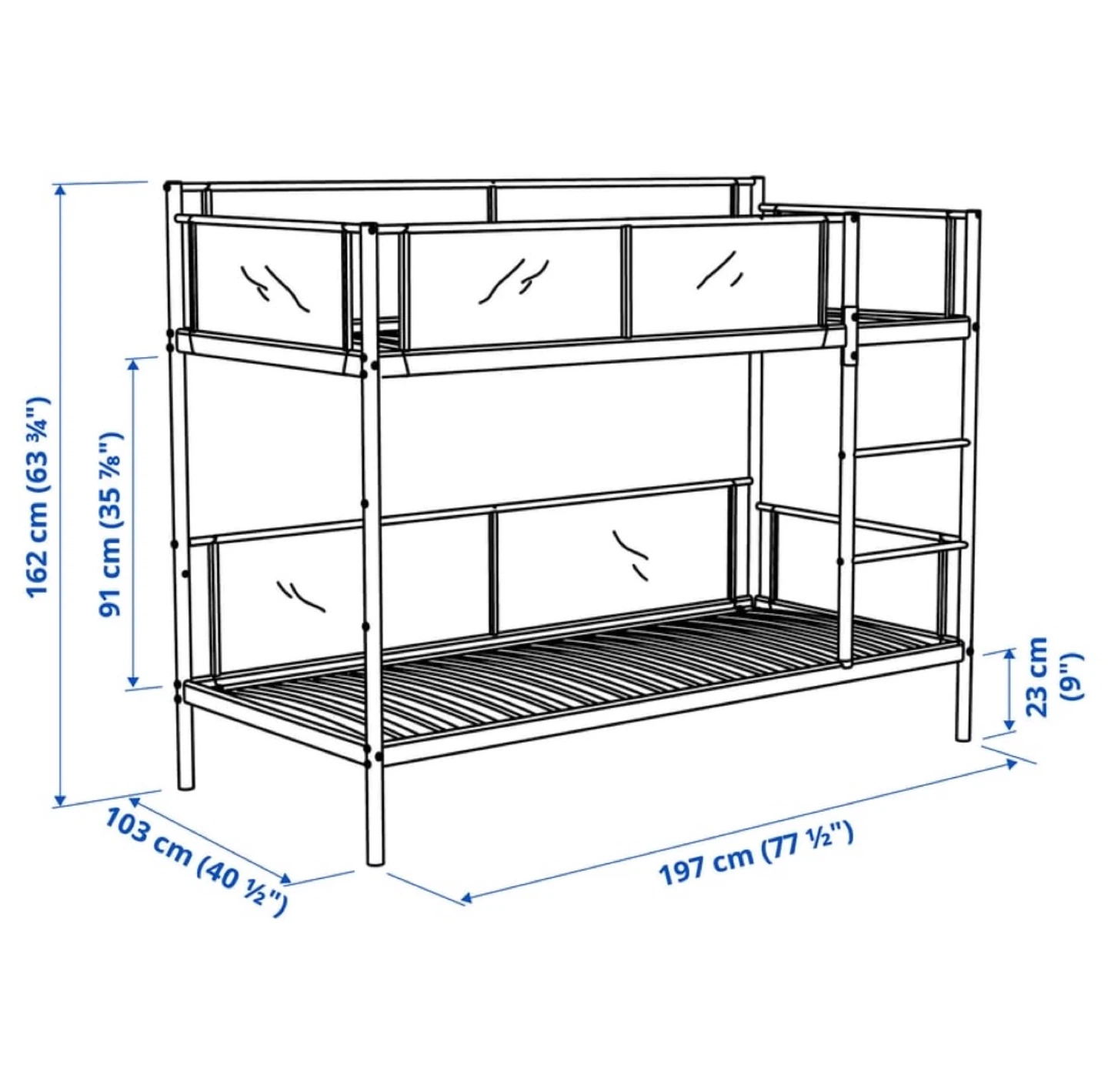 IKEA Vitval Bunk Bed Frame & Mattresses - photo 5