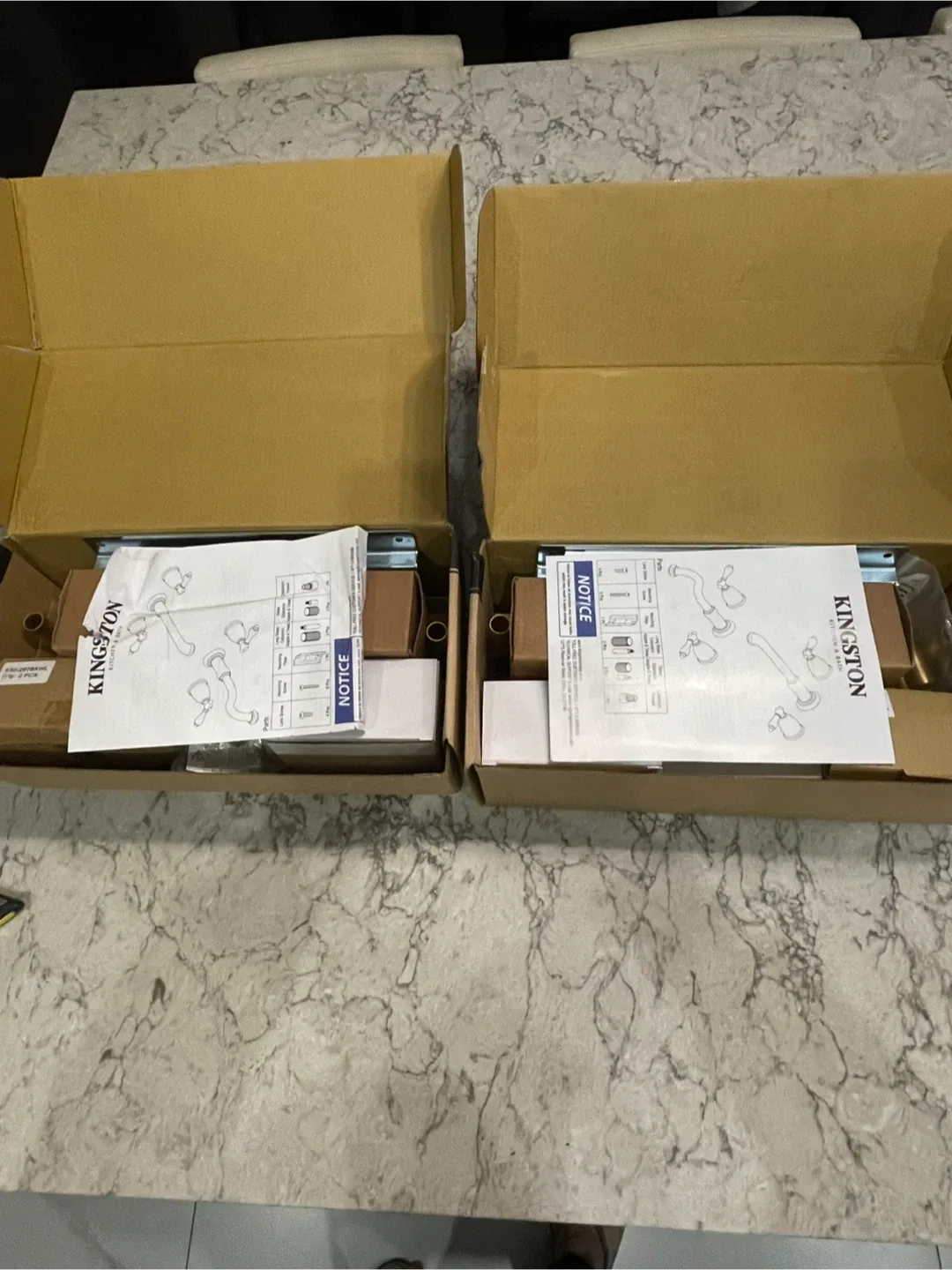 BRAND NEW! Two-Handle 3-Hole Wall Mount Bathroom Faucet image indicator(2)