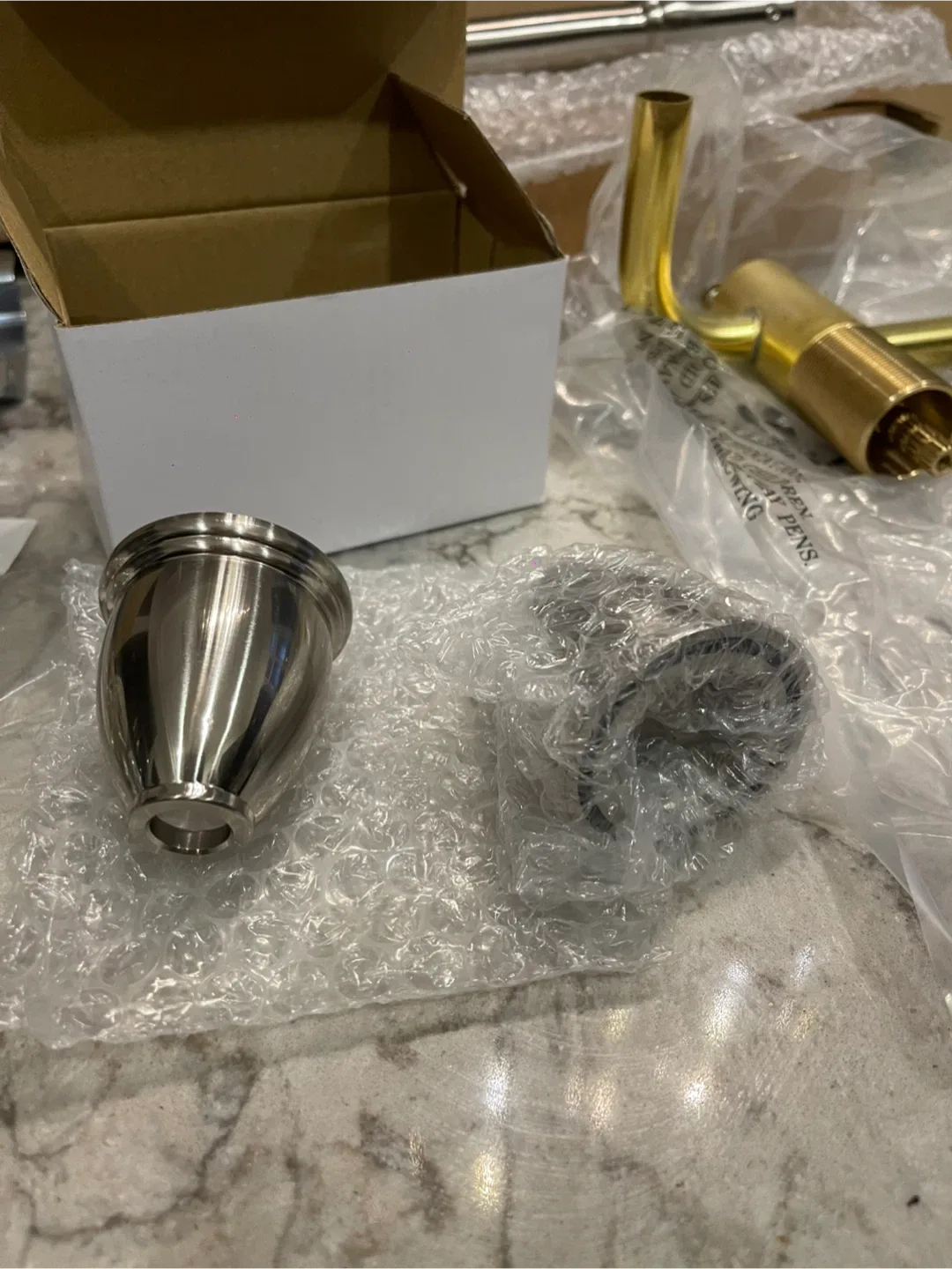 BRAND NEW! Two-Handle 3-Hole Wall Mount Bathroom Faucet image indicator(6)