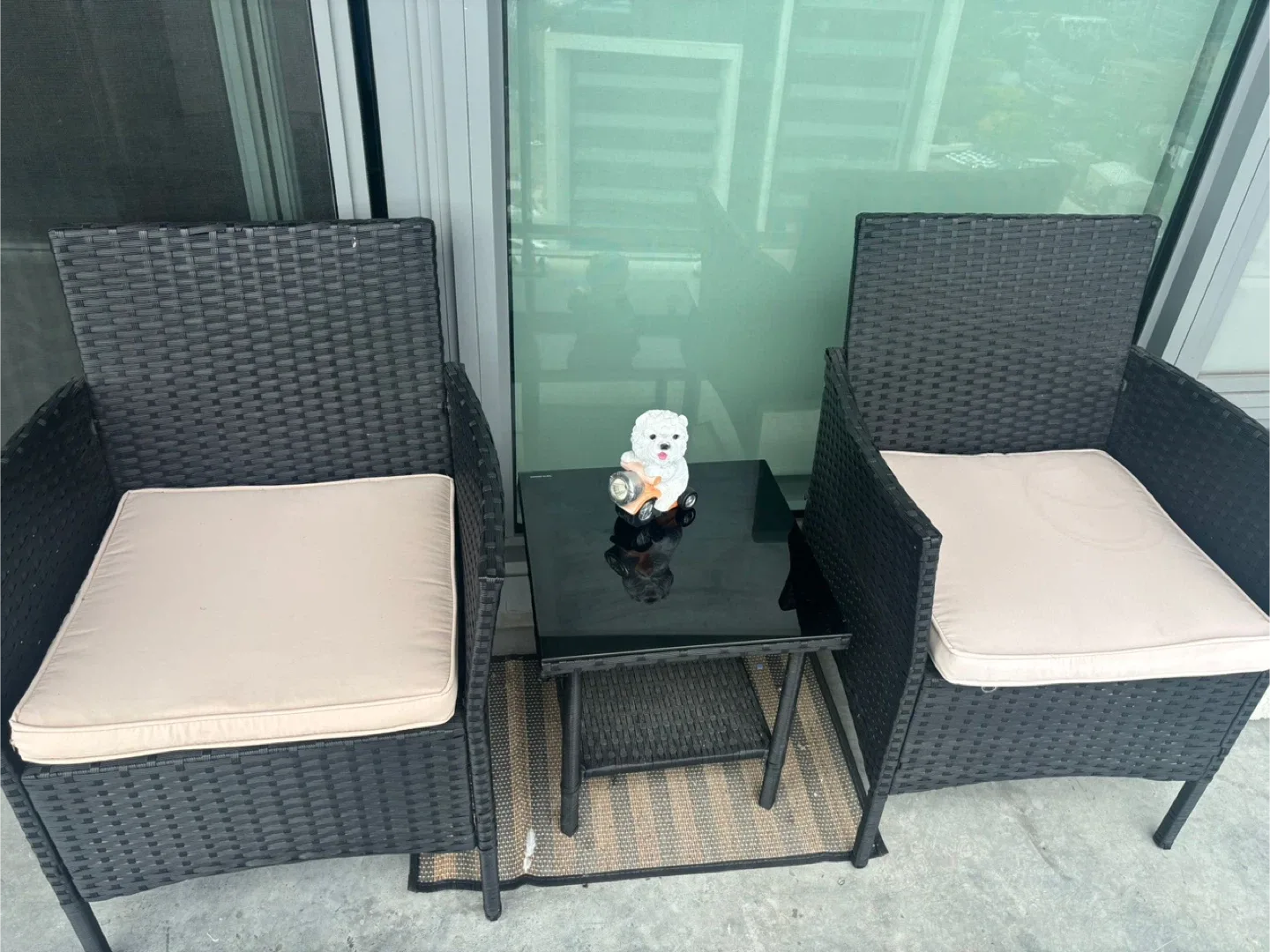 Outdoor Wicker Patio Set - 2 Chairs & Table