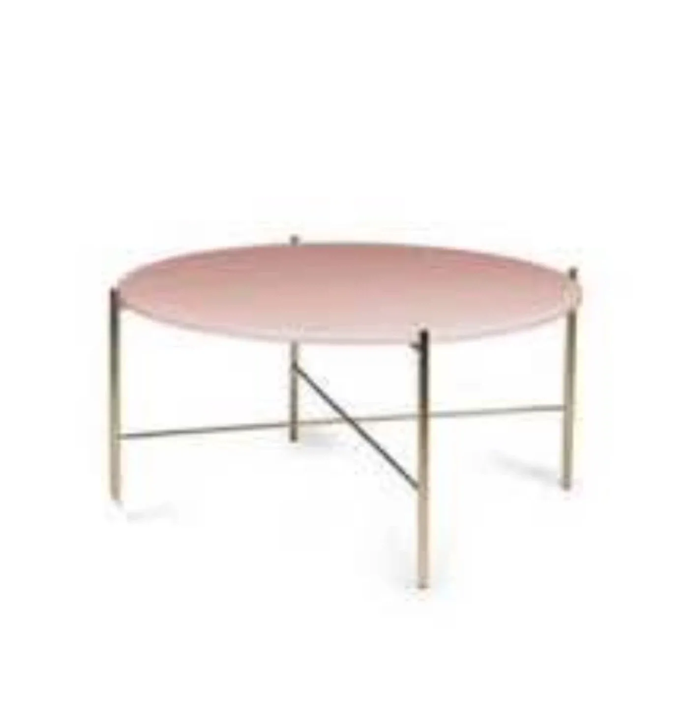 Pink Round  glass Coffee Table with removable top