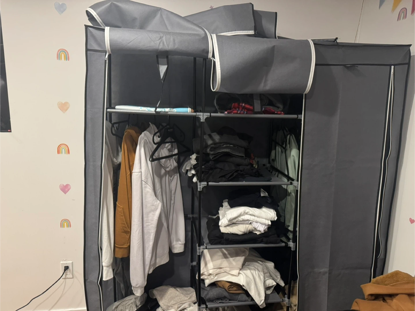 Portable Closet Wardrobe - Grey - photo 2