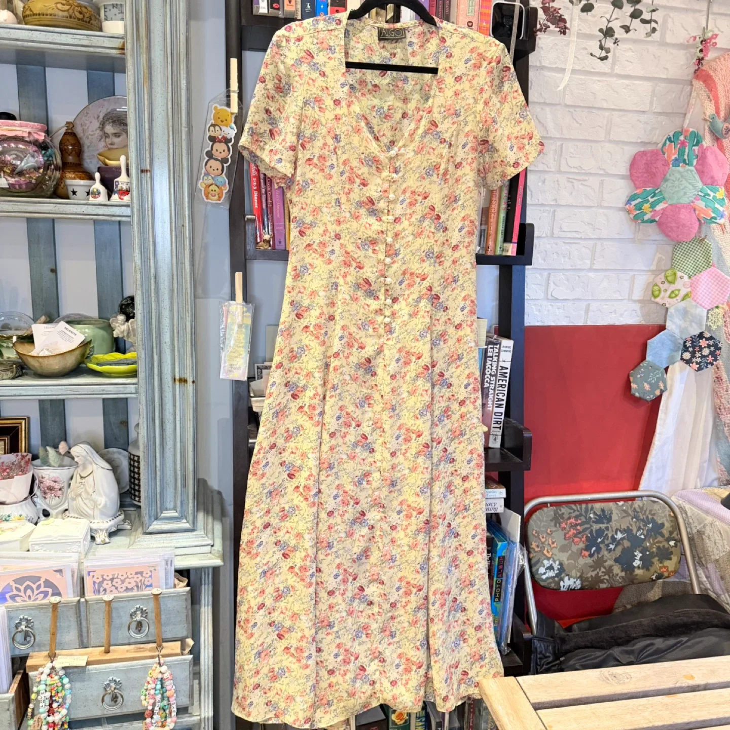 Floral Dress with Lace-Up Back image indicator(4)