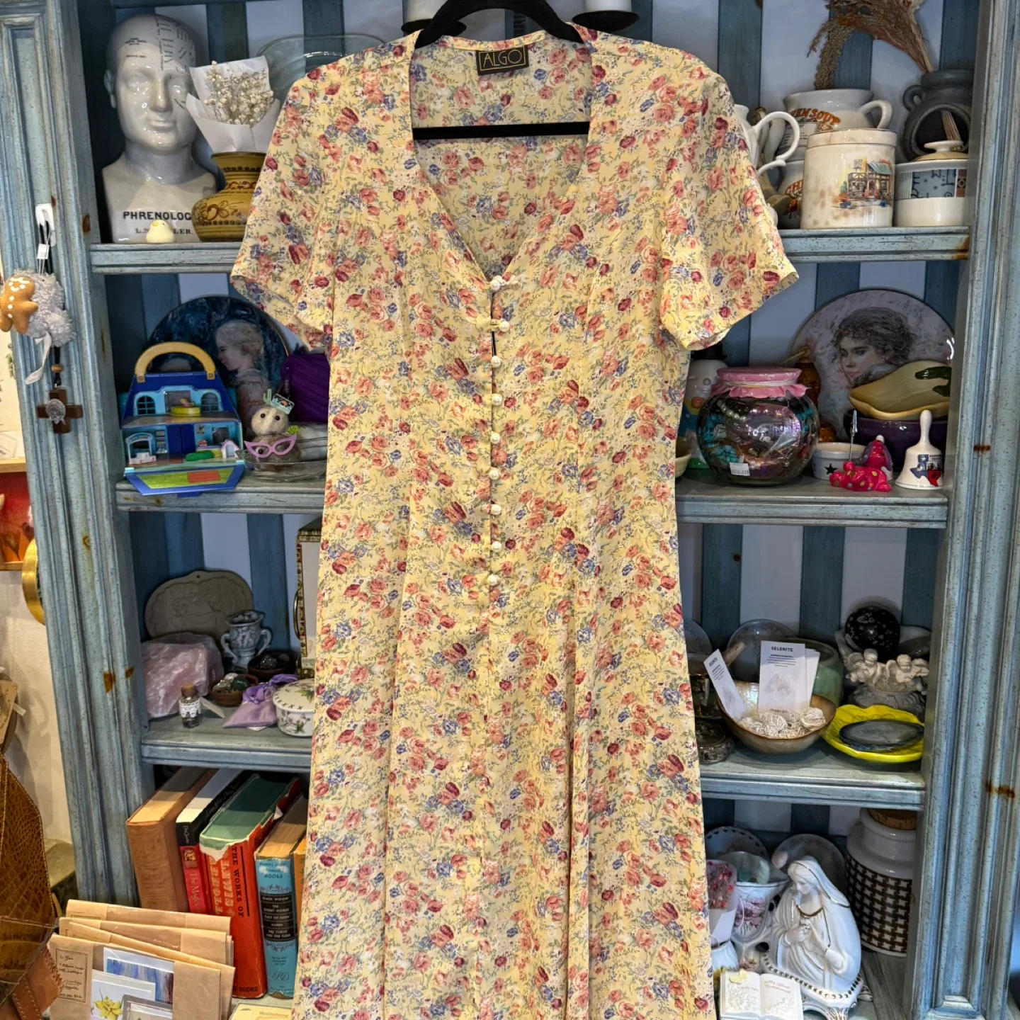 Floral Dress with Lace-Up Back