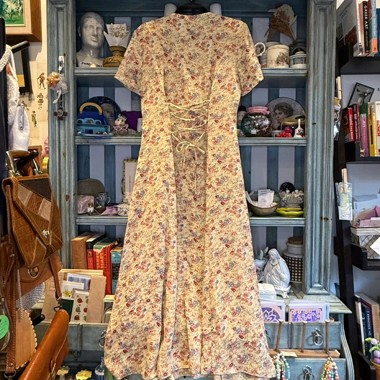 Floral Dress with Lace-Up Back image indicator(2)