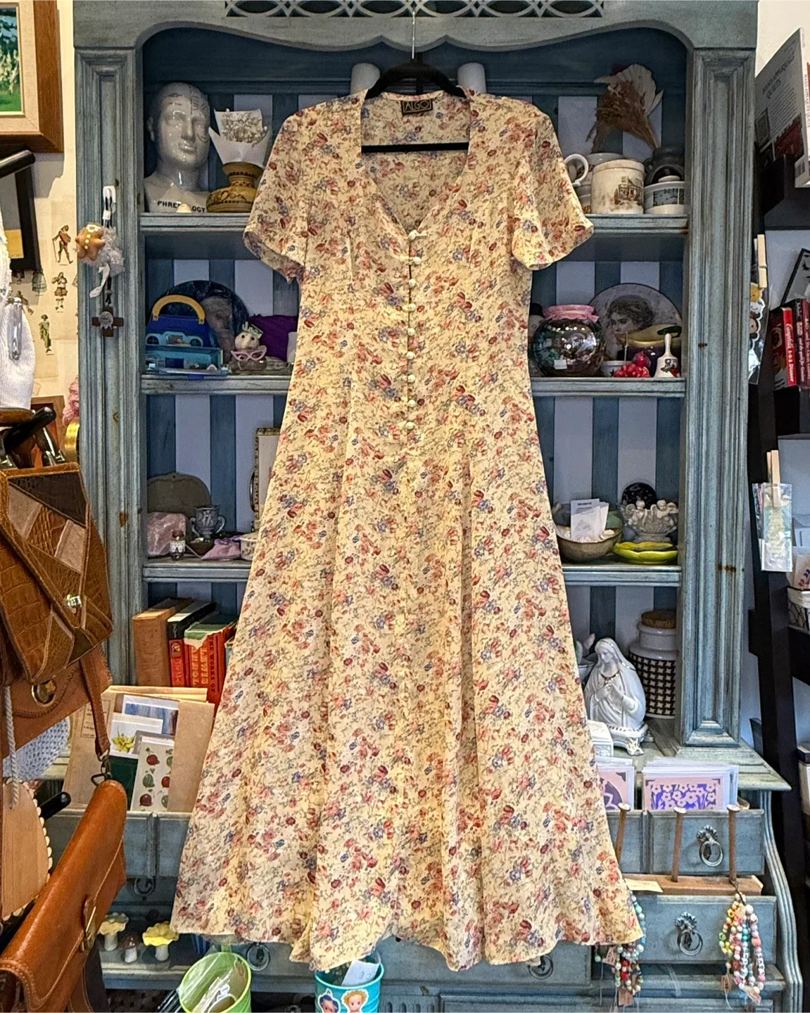 Floral Dress with Lace-Up Back image indicator(3)