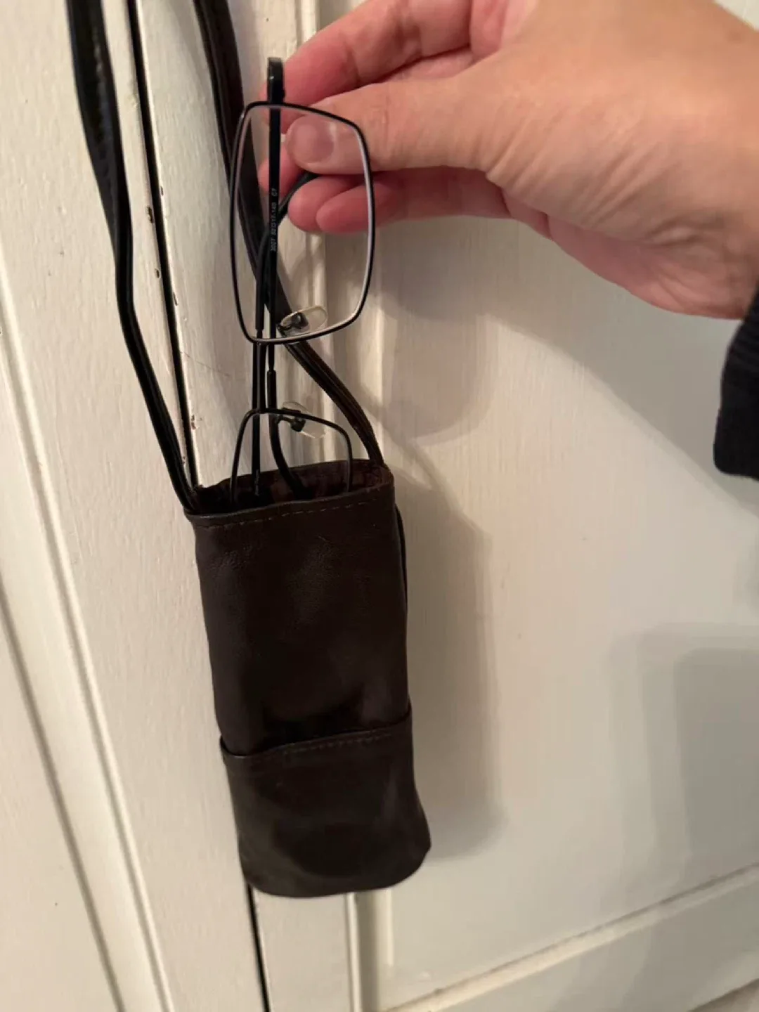 Leather Glasses Case with Strap