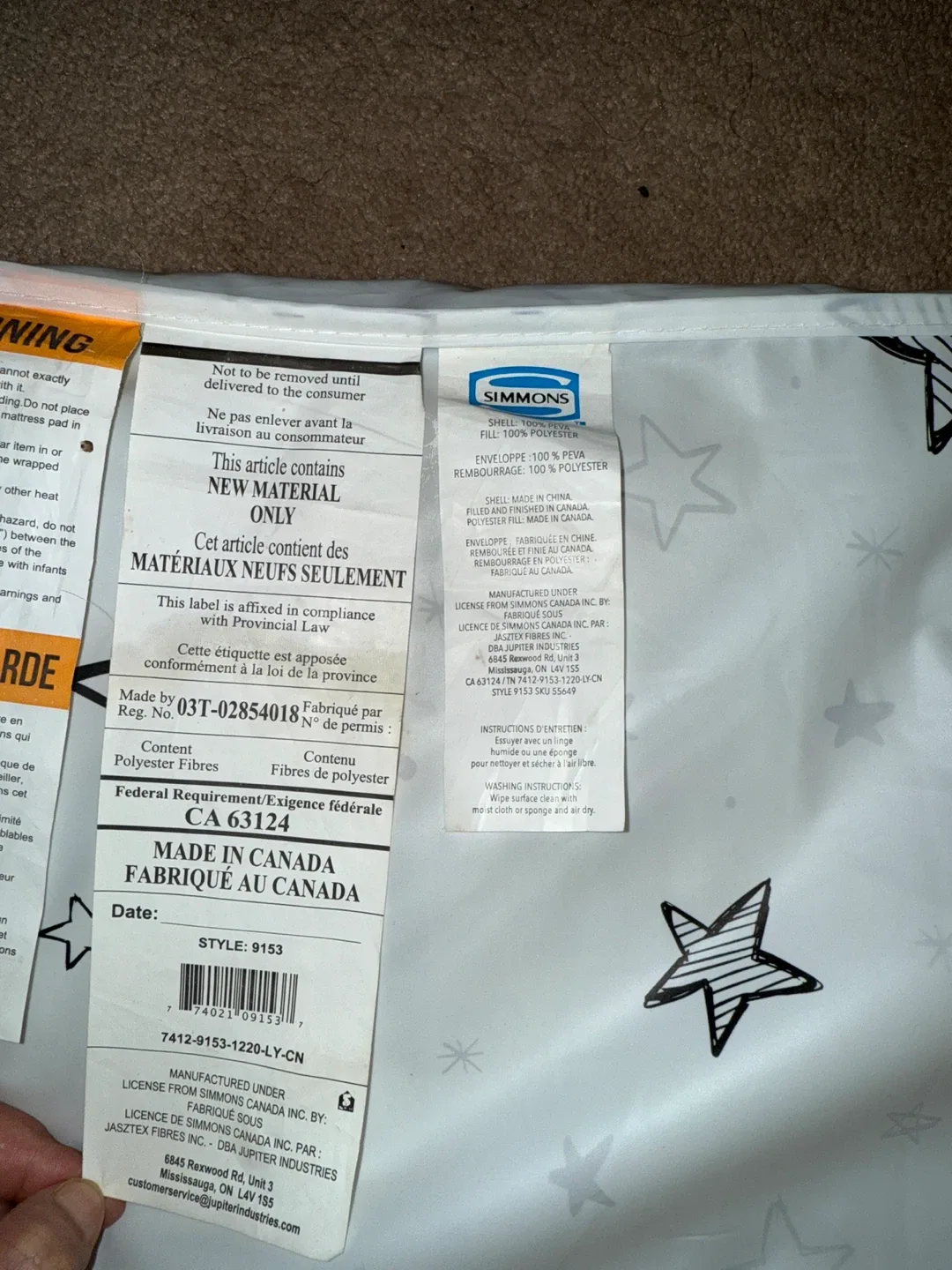 Simmons Crib Mattress - Star Pattern