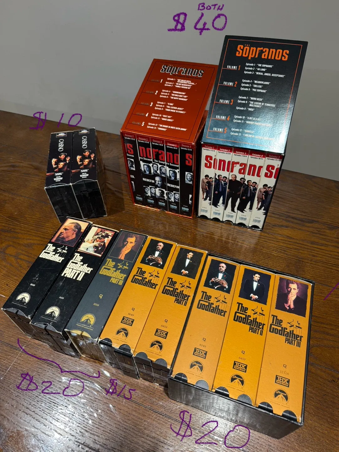 The Sopranos, The Godfather & Casino VHS collection thumbnail