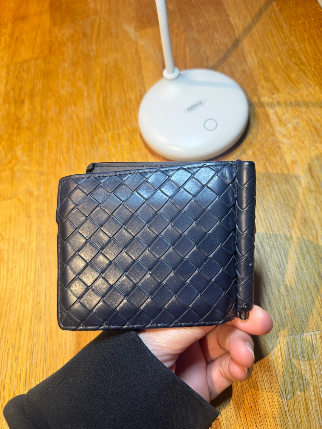 Bottega Veneta Intrecciato Leather money clip navy color - photo 2