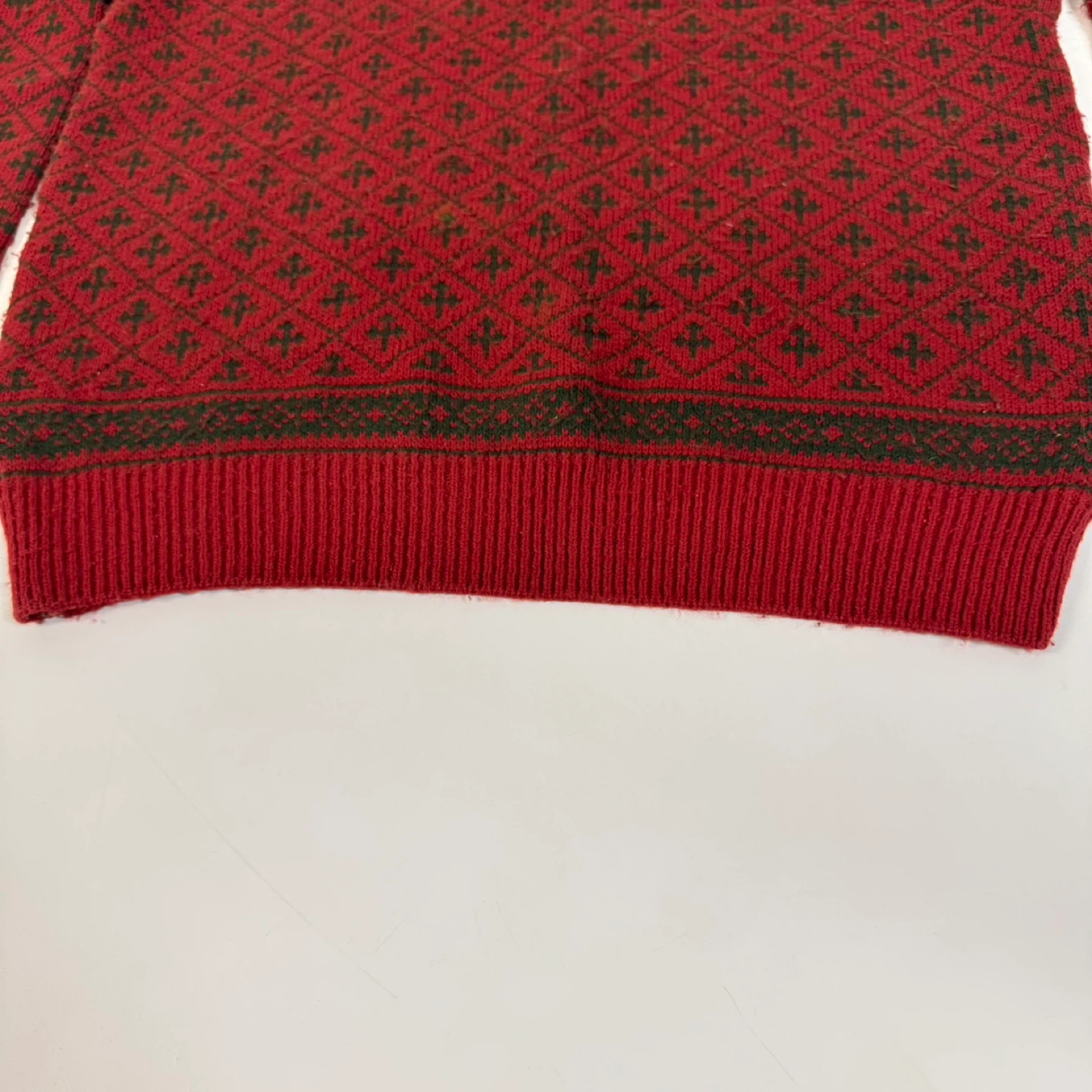 Vintage Men’s First Concept Knit Sweater – Red/Green – Size S - photo 4