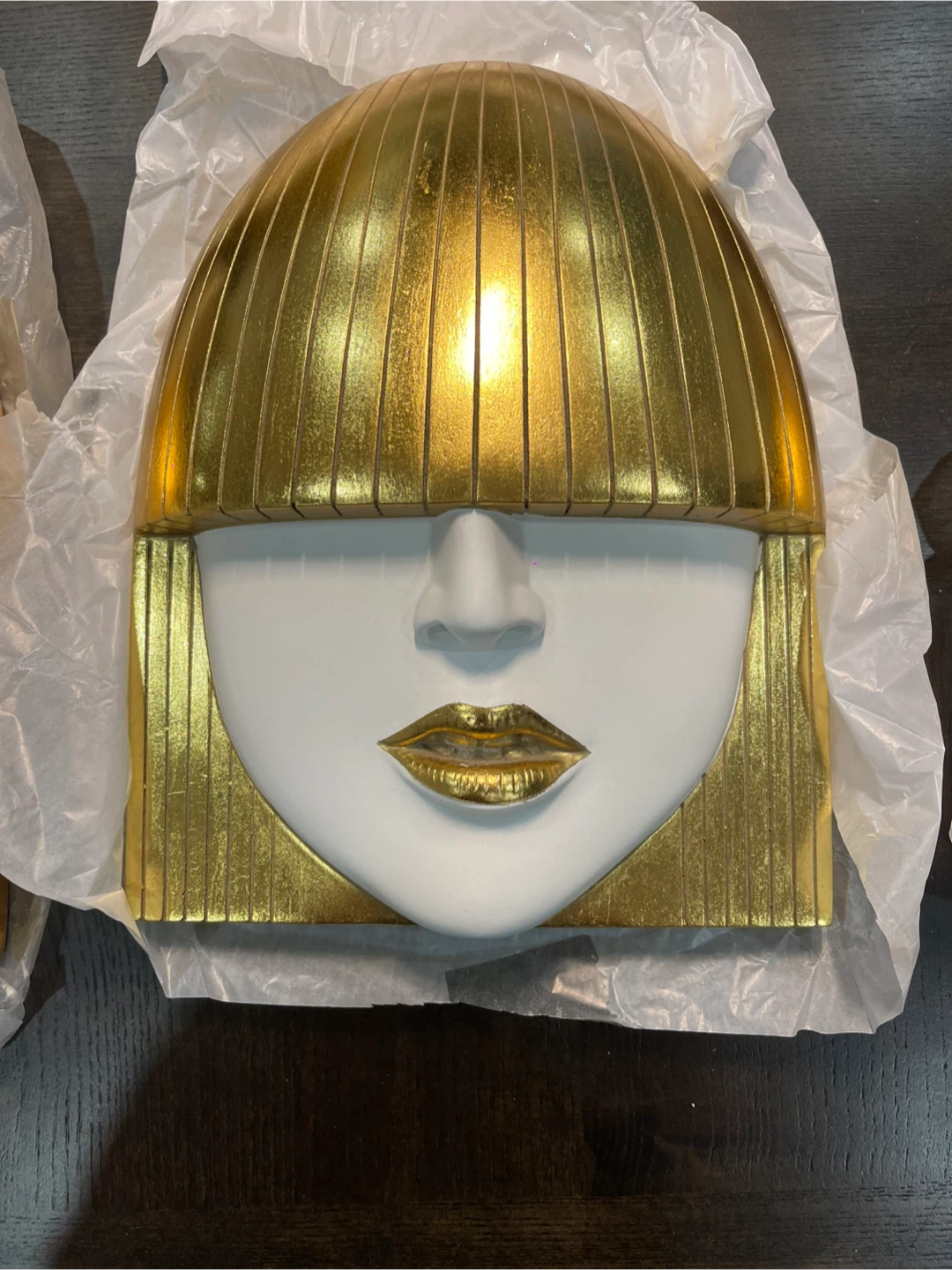 Gold & White Face Wall Decor Set of 3