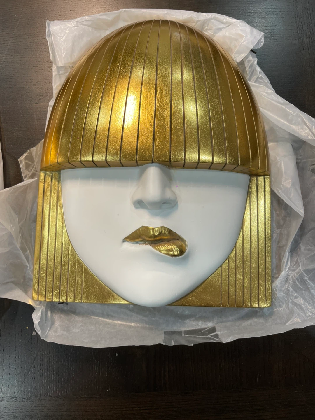 Gold & White Face Wall Decor Set of 3 - photo 2
