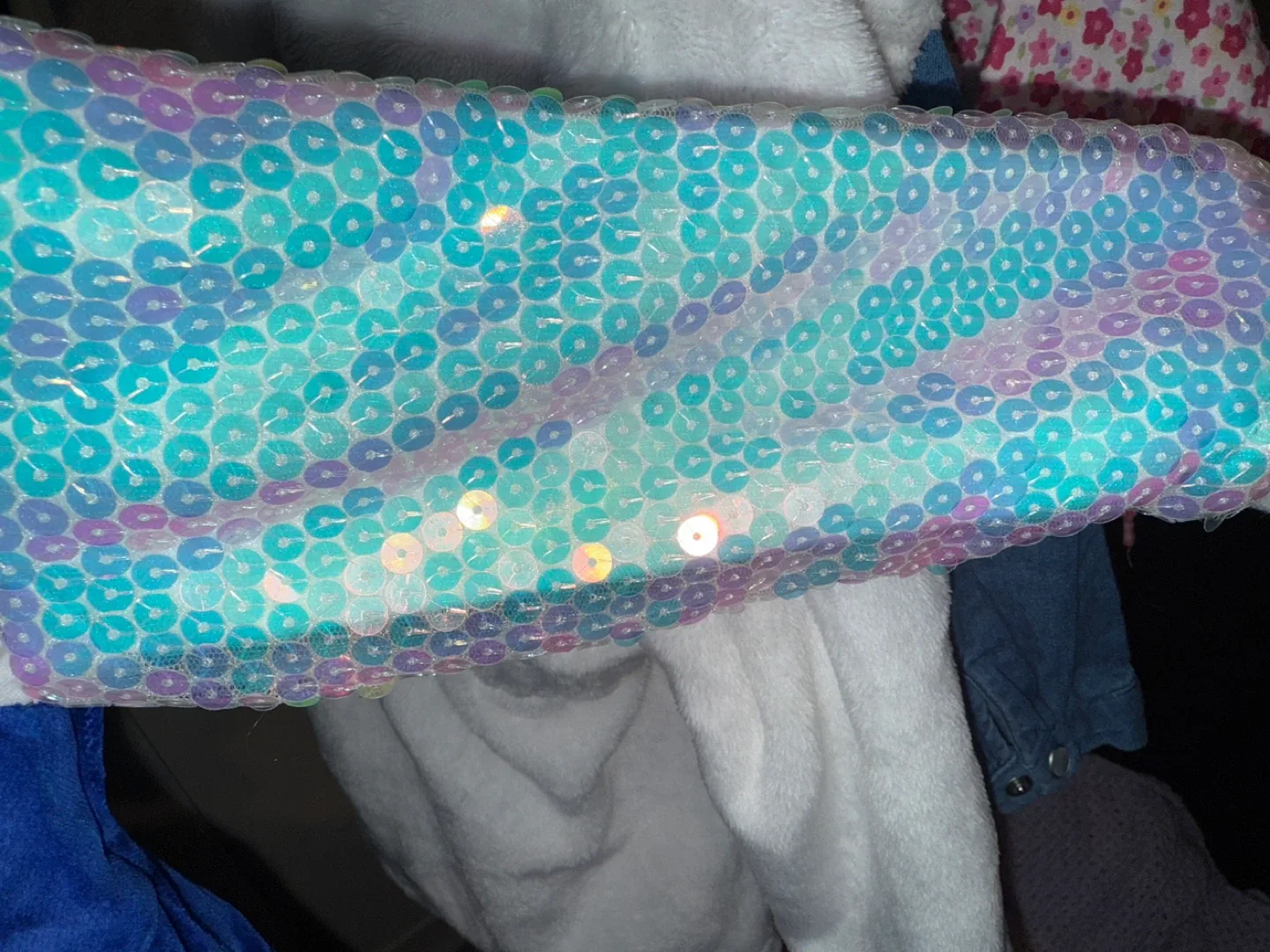 Blue Velvet Sequin Sleeve Jumpsuit image indicator(4)