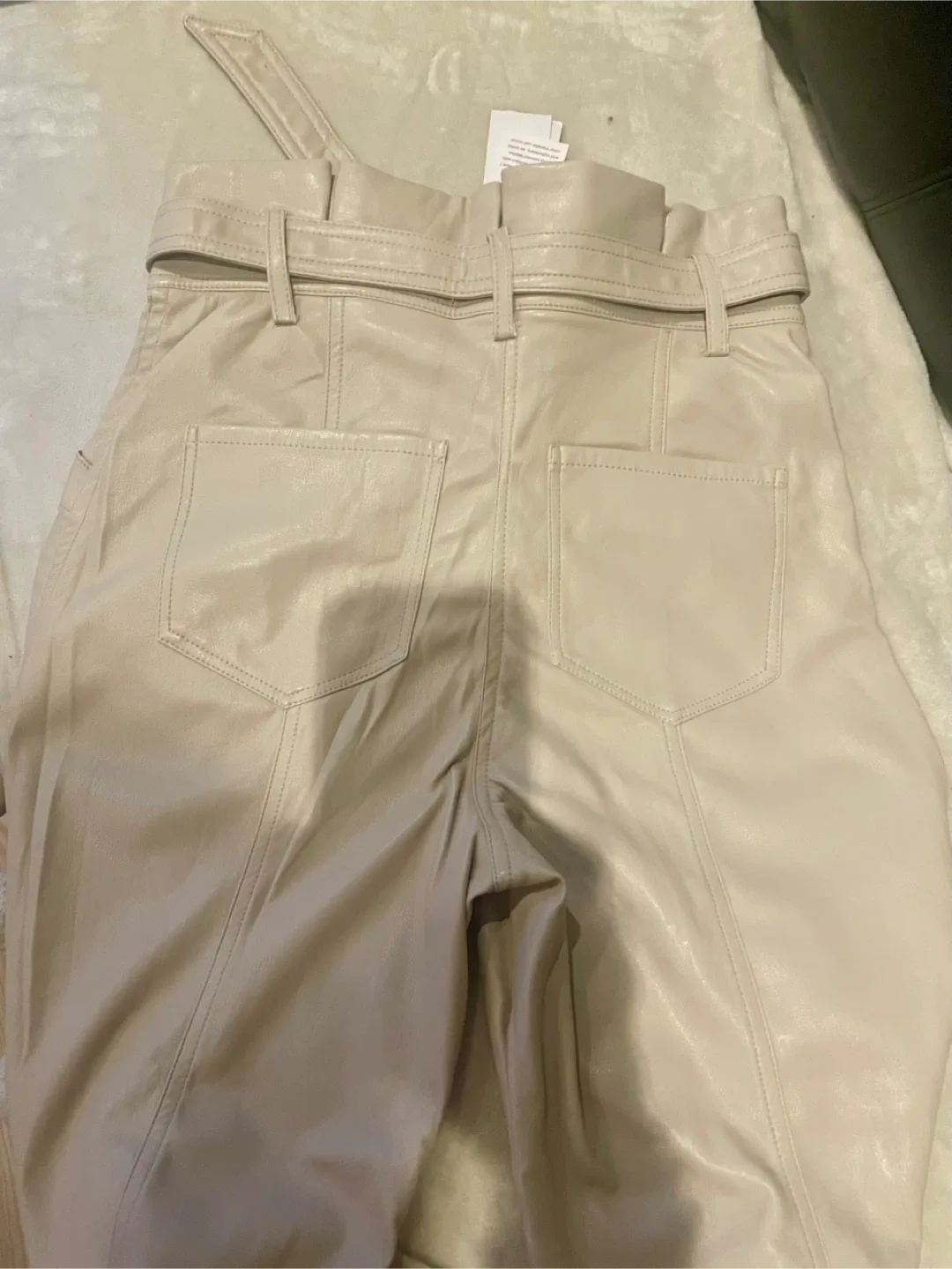 Faux Leather Pants - Vanilla, Size 6 image indicator(4)