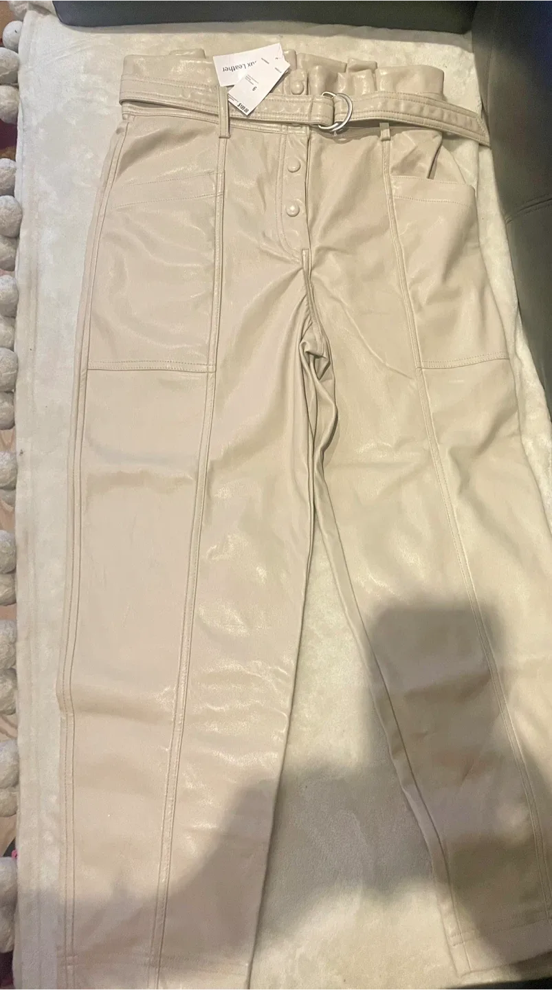 Faux Leather Pants - Vanilla, Size 6 image indicator(3)