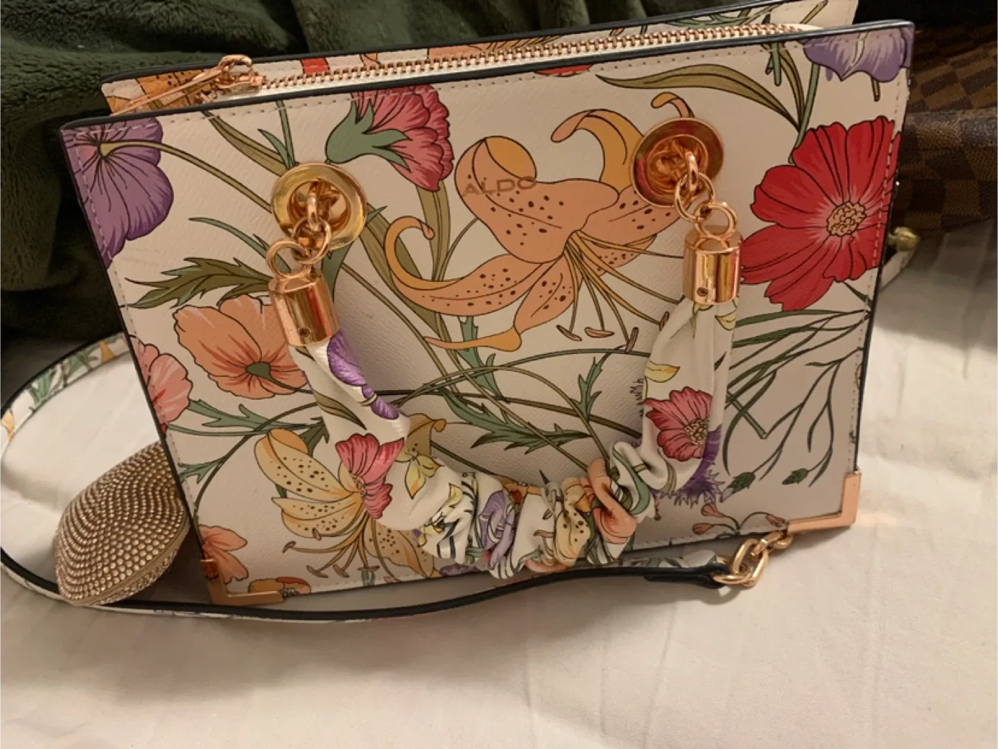 Aldo Floral Print Satchel Bag image indicator(2)