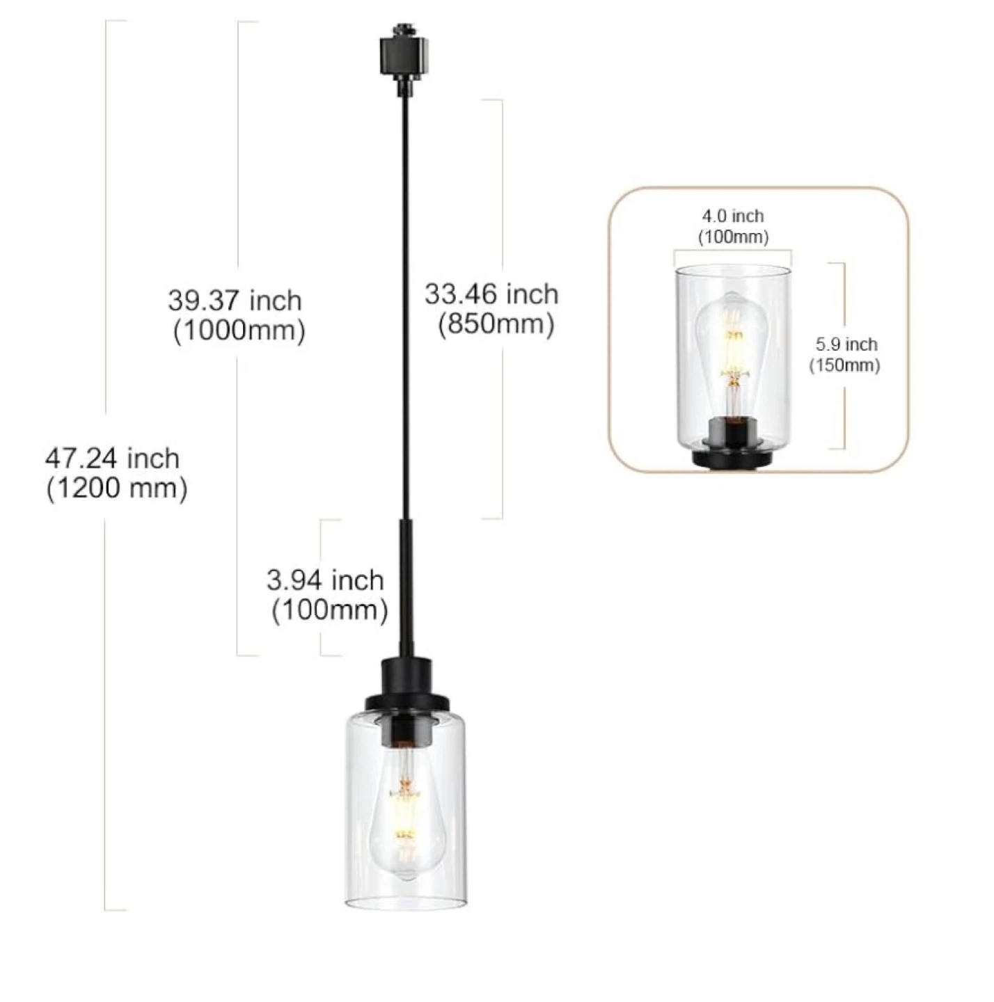 Black 3-Light Track Lighting Fixture - photo 4