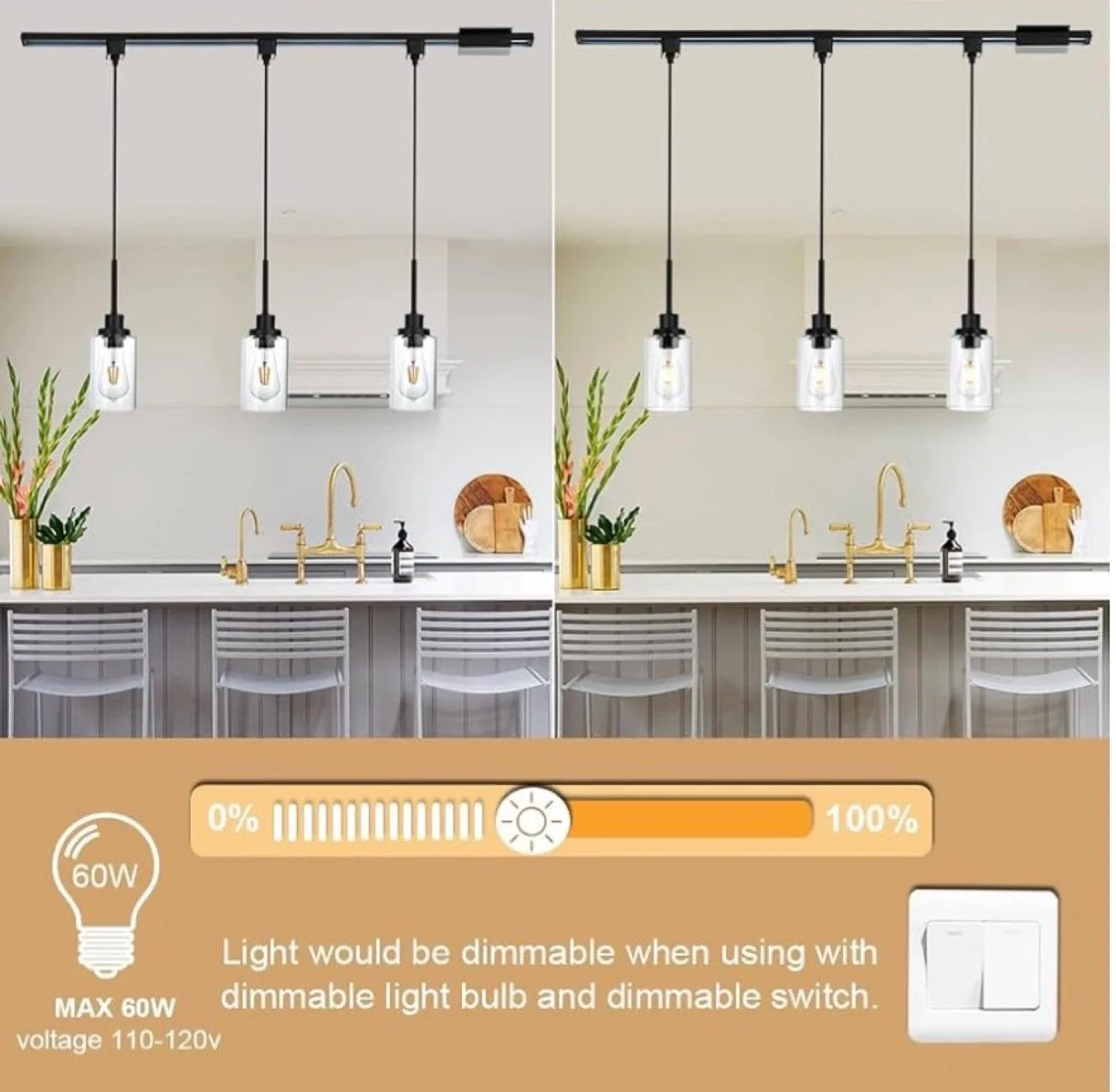 Black 3-Light Track Lighting Fixture image indicator(6)