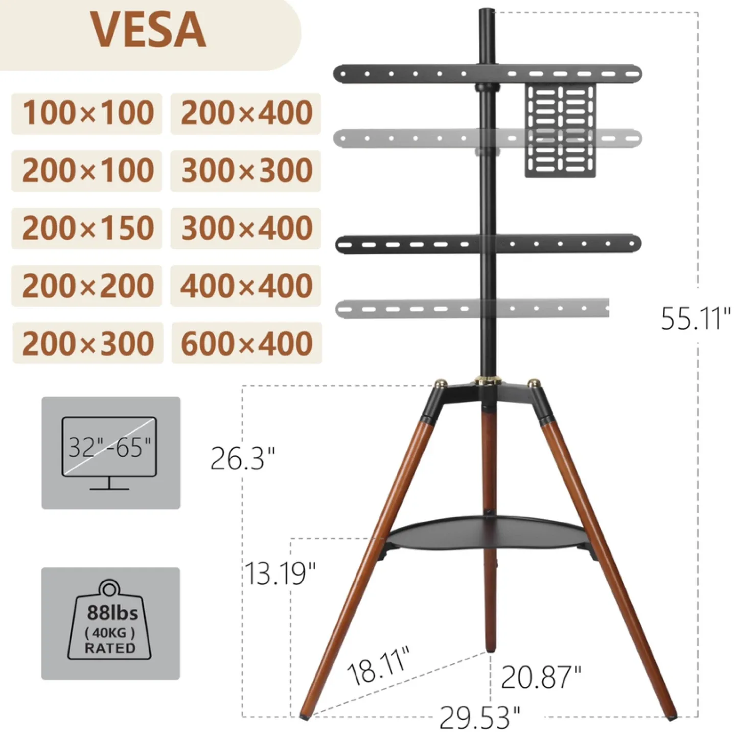 ETHU Easel TV Stand for 32-65 inch Screens - Height Adjustable image indicator(4)
