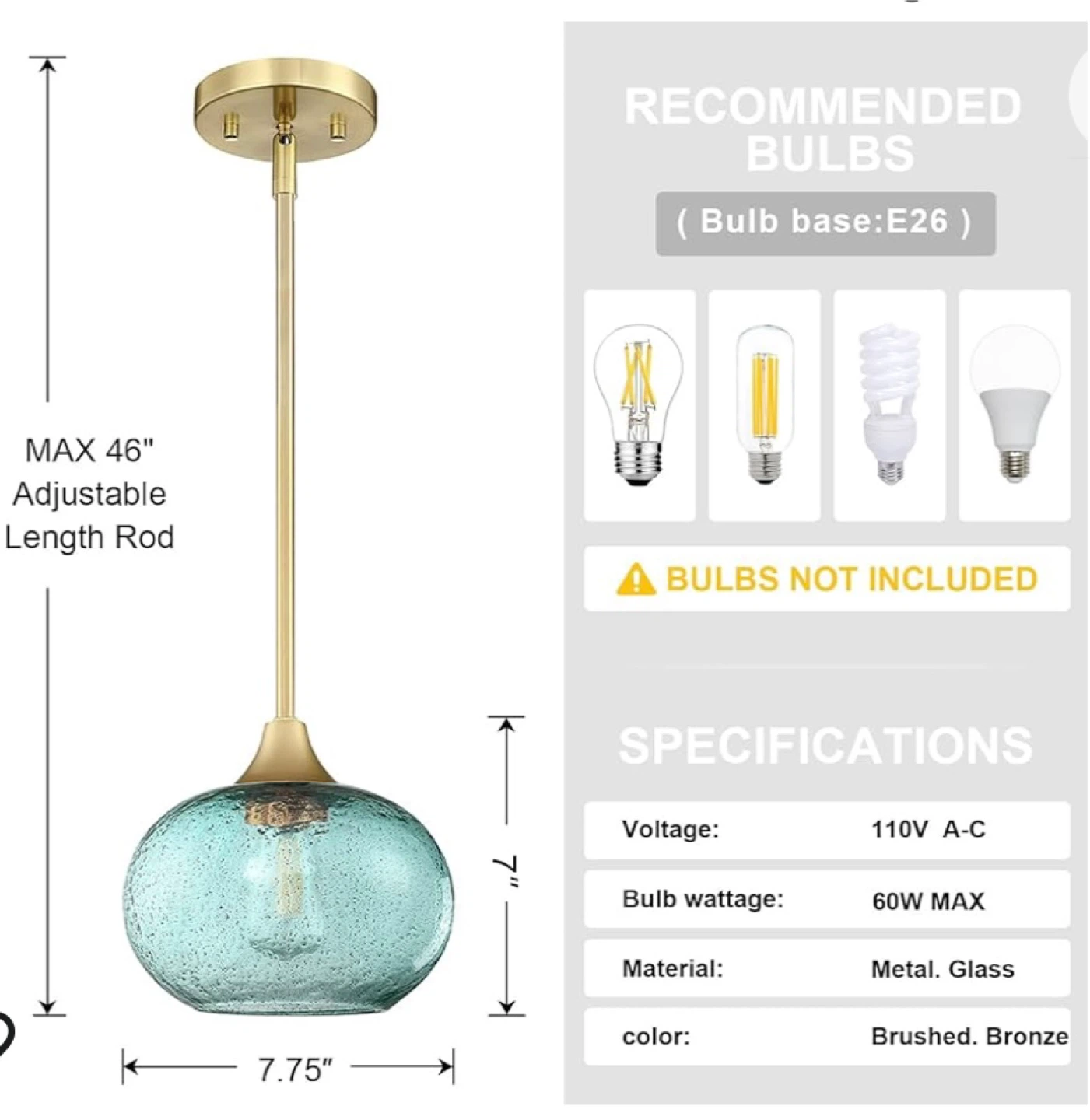 SEENMING HOUSE 3PK 1-Light Pendant Lights - photo 3