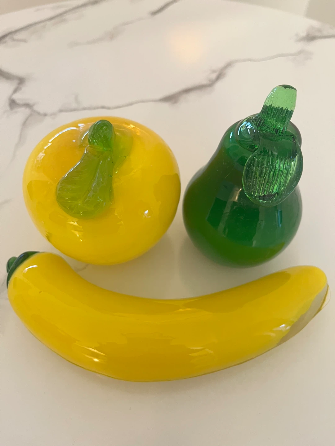 Glass Fruit Figurines - Apple, Pear & Banana