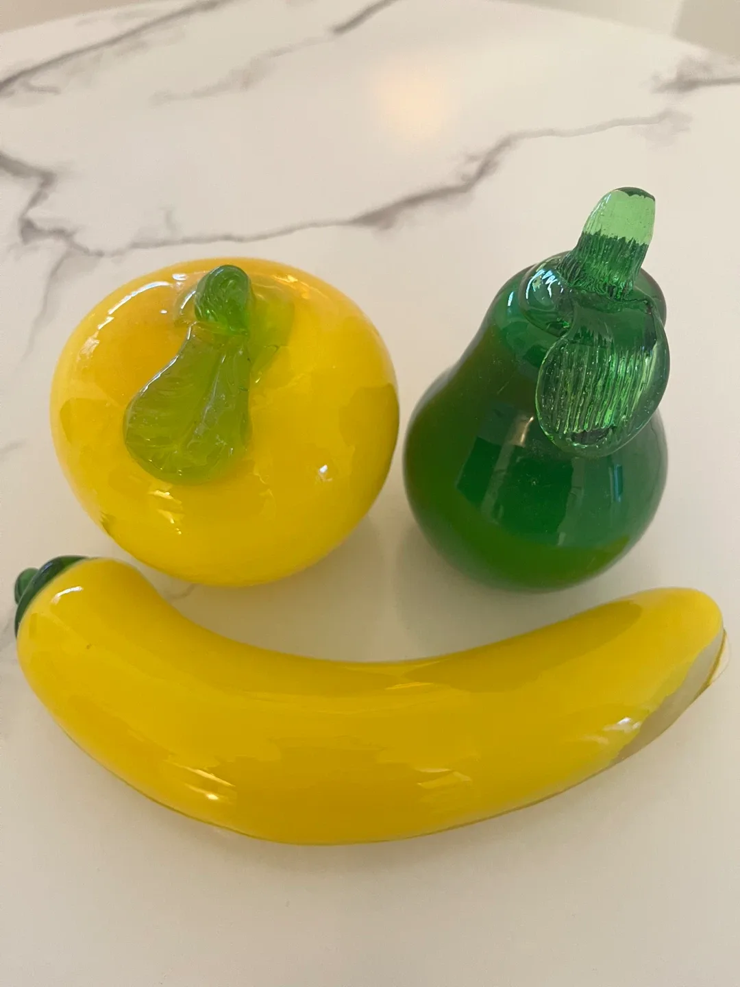 Glass Fruit Figurines - Apple, Pear & Banana