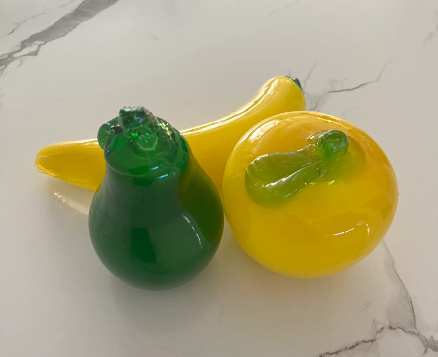 Glass Fruit Figurines - Apple, Pear & Banana - photo 2