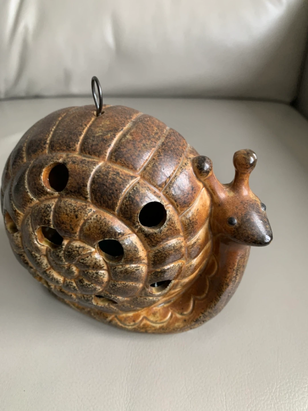 “ Snail Candle Holder”, Hand Made from Glazed Tile “.