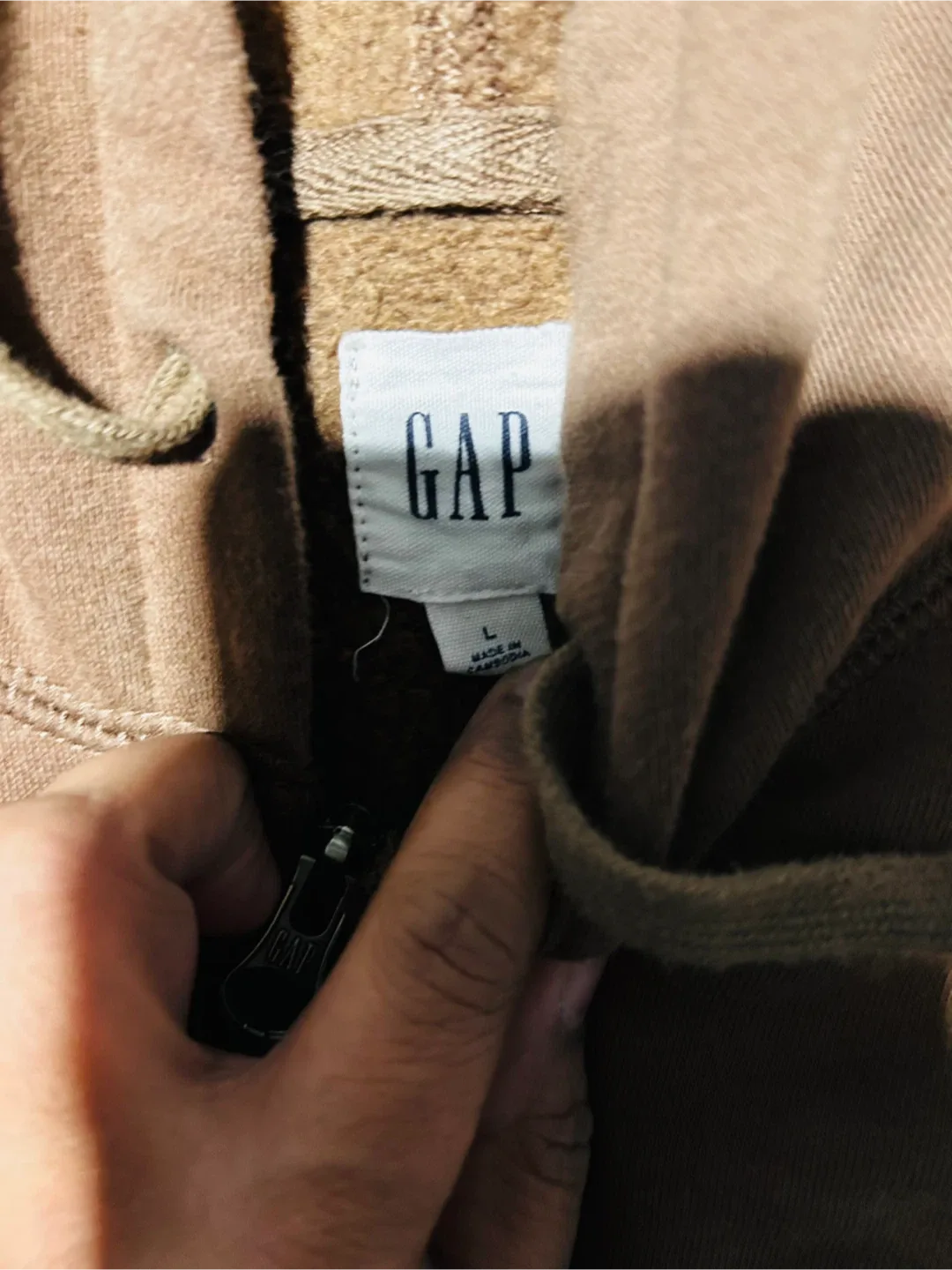 3 large Full Zip Hoodies Grey and 2 brown- Size Large image indicator(6)