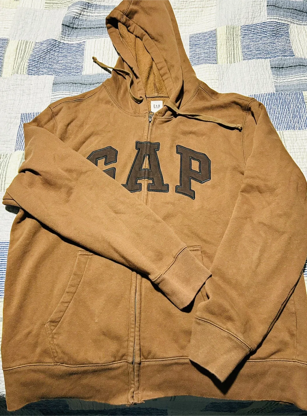 3 large Full Zip Hoodies Grey and 2 brown- Size Large image indicator(5)