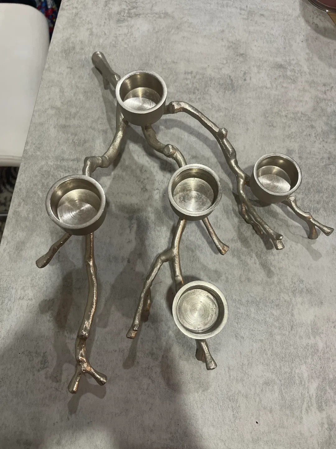 Silver Branch Candle Holder