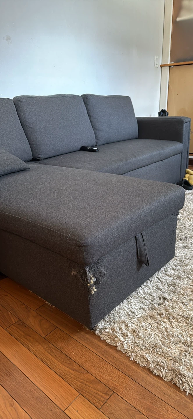 Gray Sectional Sofa - Damaged