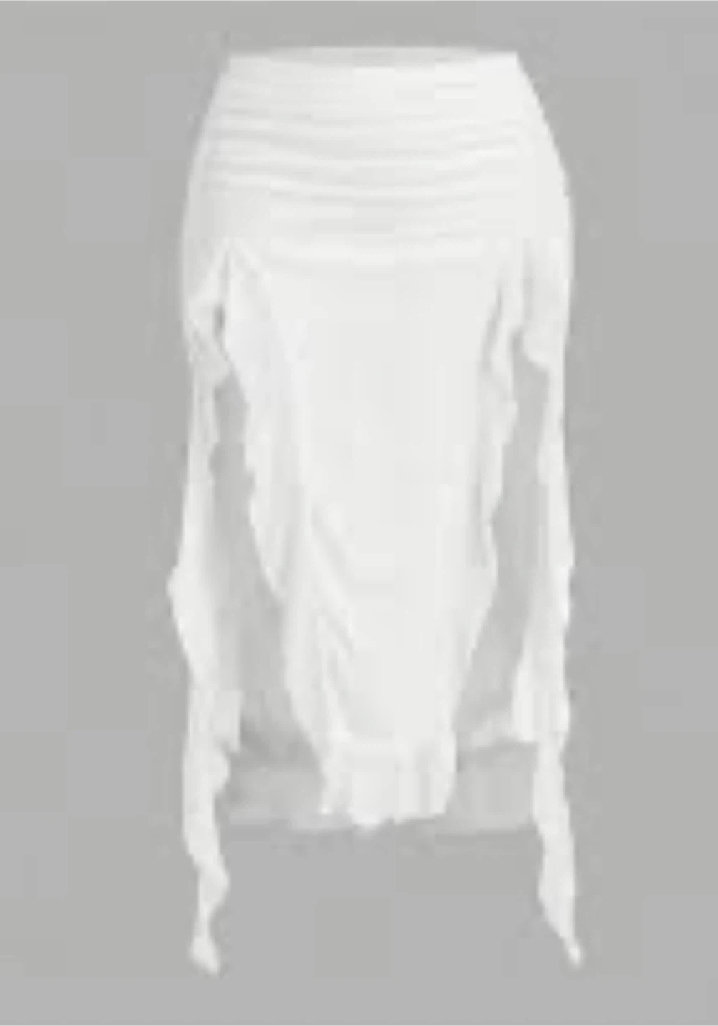 Shein White Ruffle Mini Skirt Size XS