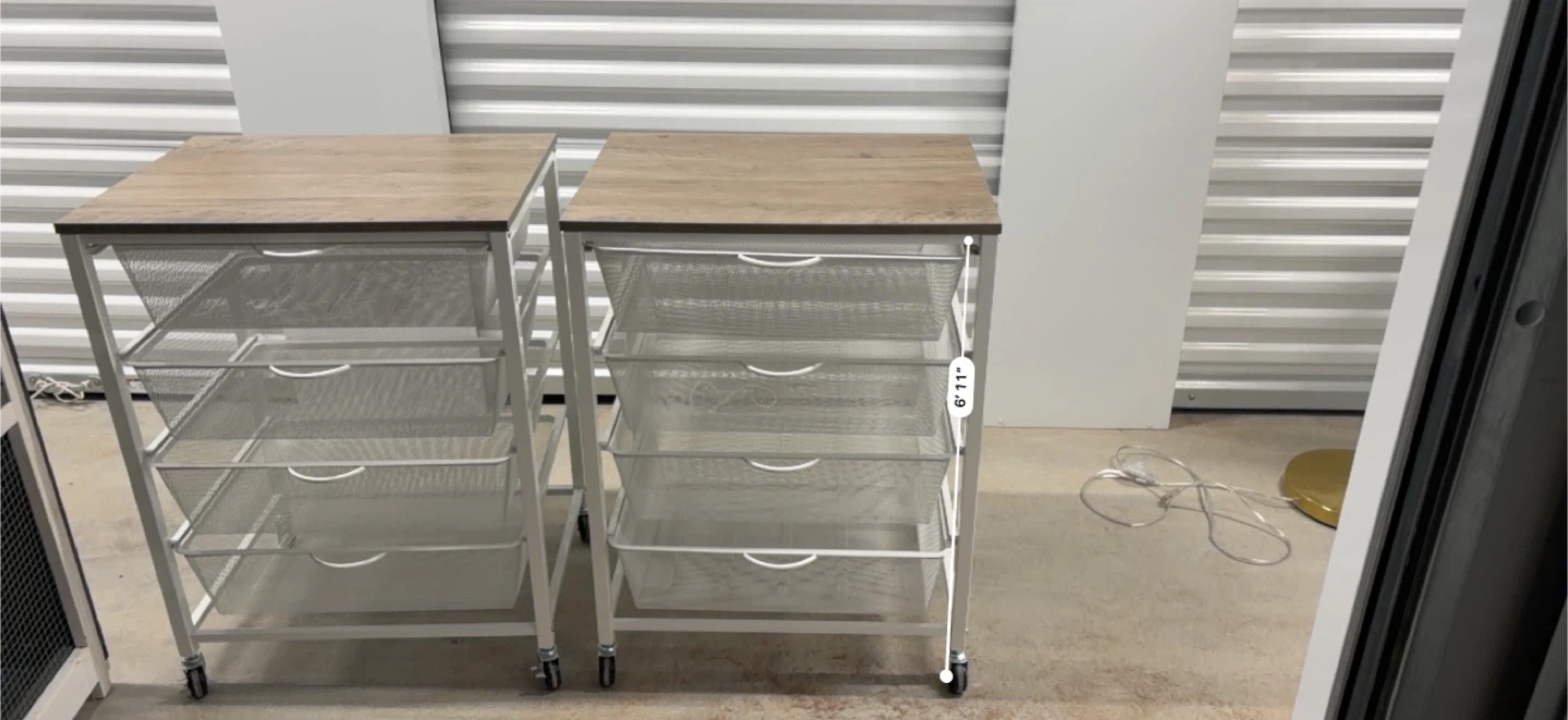 2 Rolling Cart with Wood Top & Mesh Drawers - photo 4