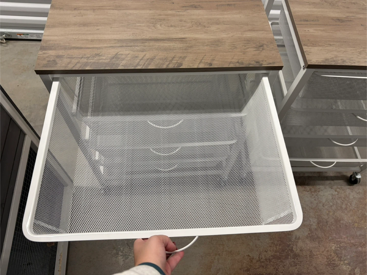 2 Rolling Cart with Wood Top & Mesh Drawers - photo 2