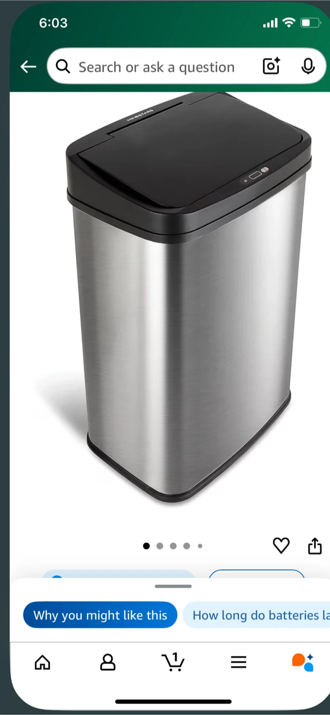 NINESTARS Motion Sensor Trash Can - 13.2 Gallon - photo 4