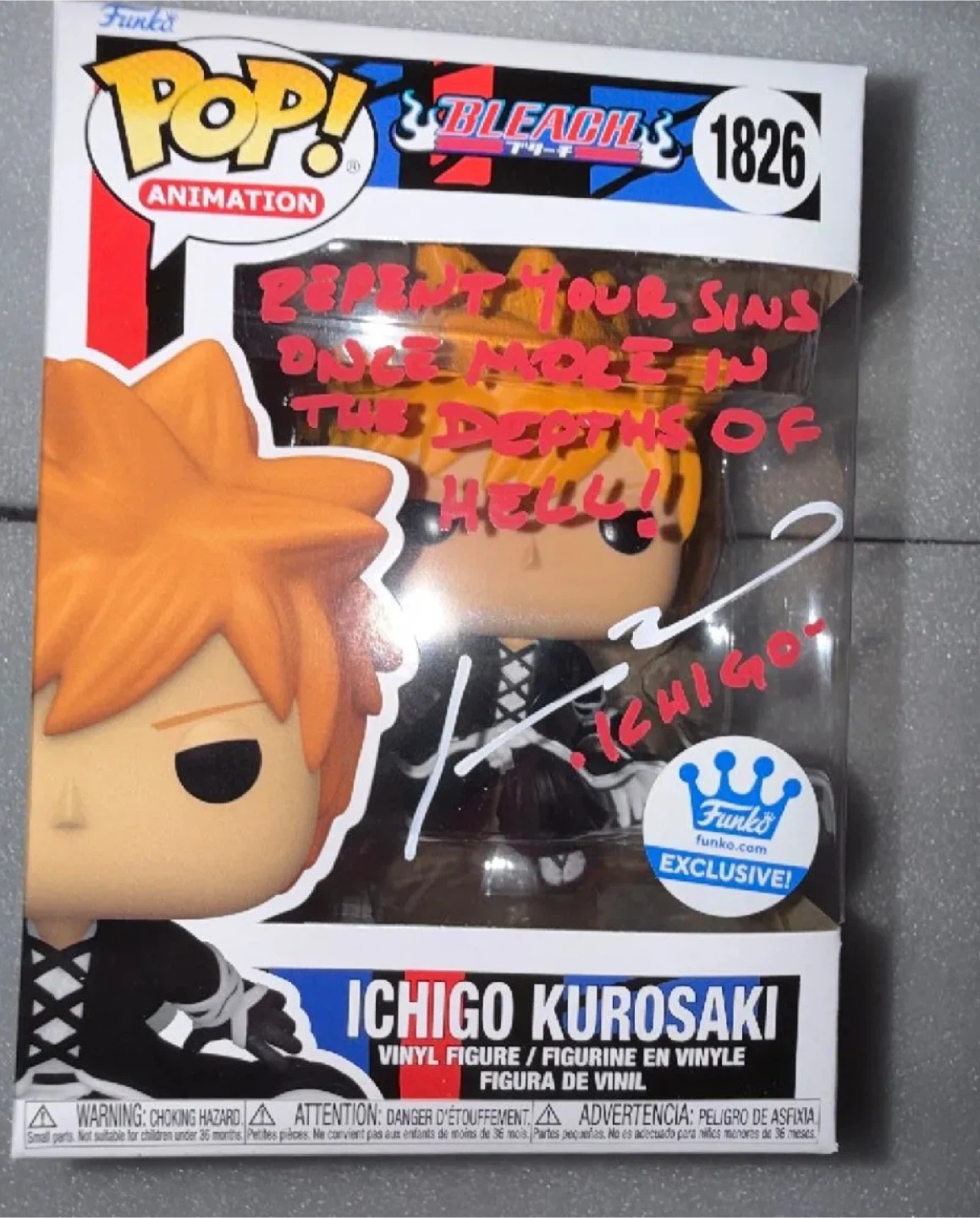 Signed Funko Pop! Bleach Ichigo Kurosaki #1826
