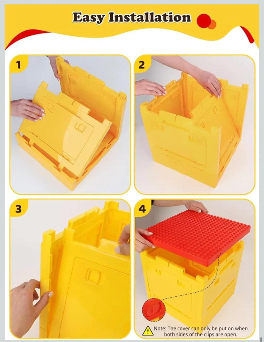 26QT 25L Plastic Storage Box with Building Lid for Lego Duplo image indicator(6)