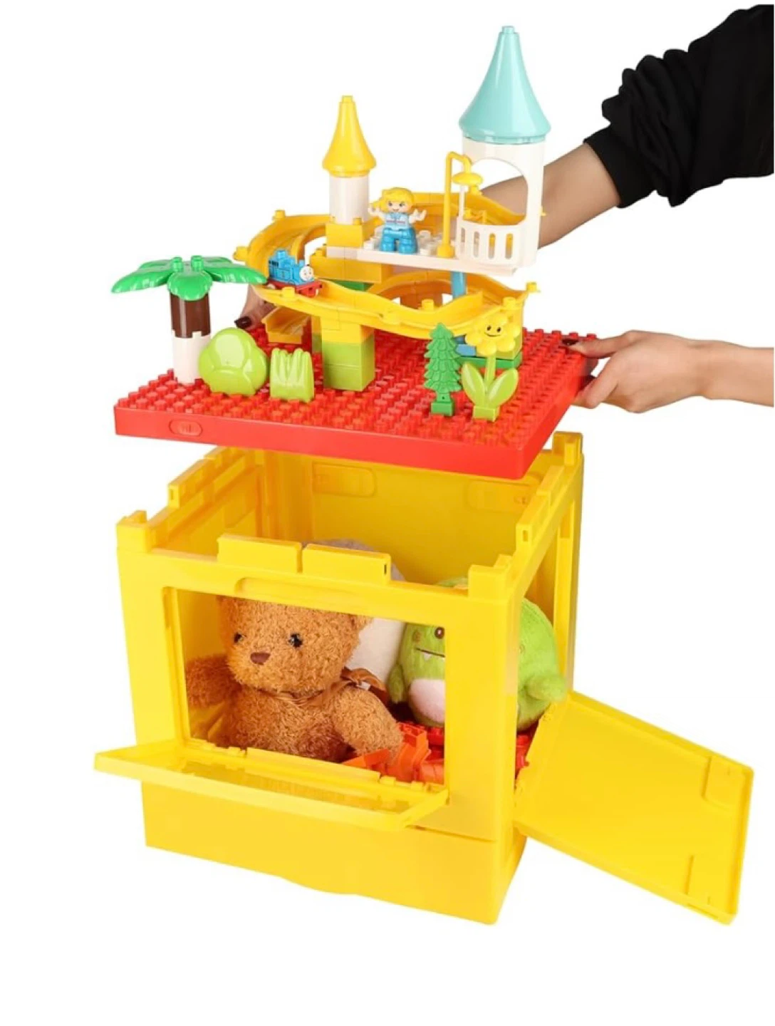 26QT 25L Plastic Storage Box with Building Lid for Lego Duplo