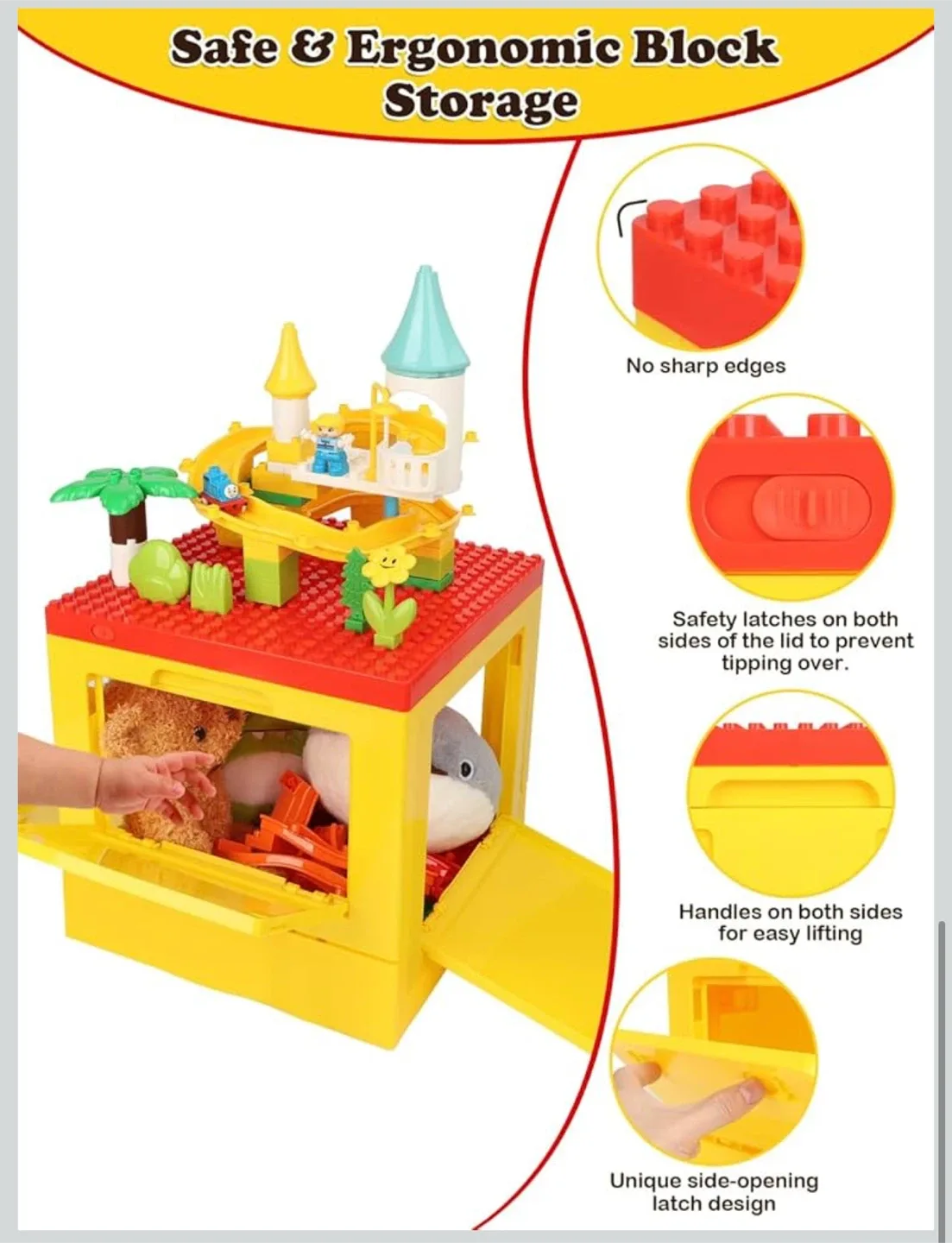 26QT 25L Plastic Storage Box with Building Lid for Lego Duplo image indicator(5)