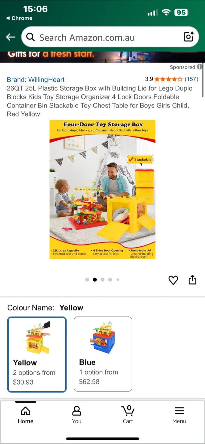 26QT 25L Plastic Storage Box with Building Lid for Lego Duplo image indicator(8)